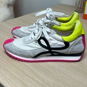 Loewe White & Neon Flow Runner Sneakers 38/8